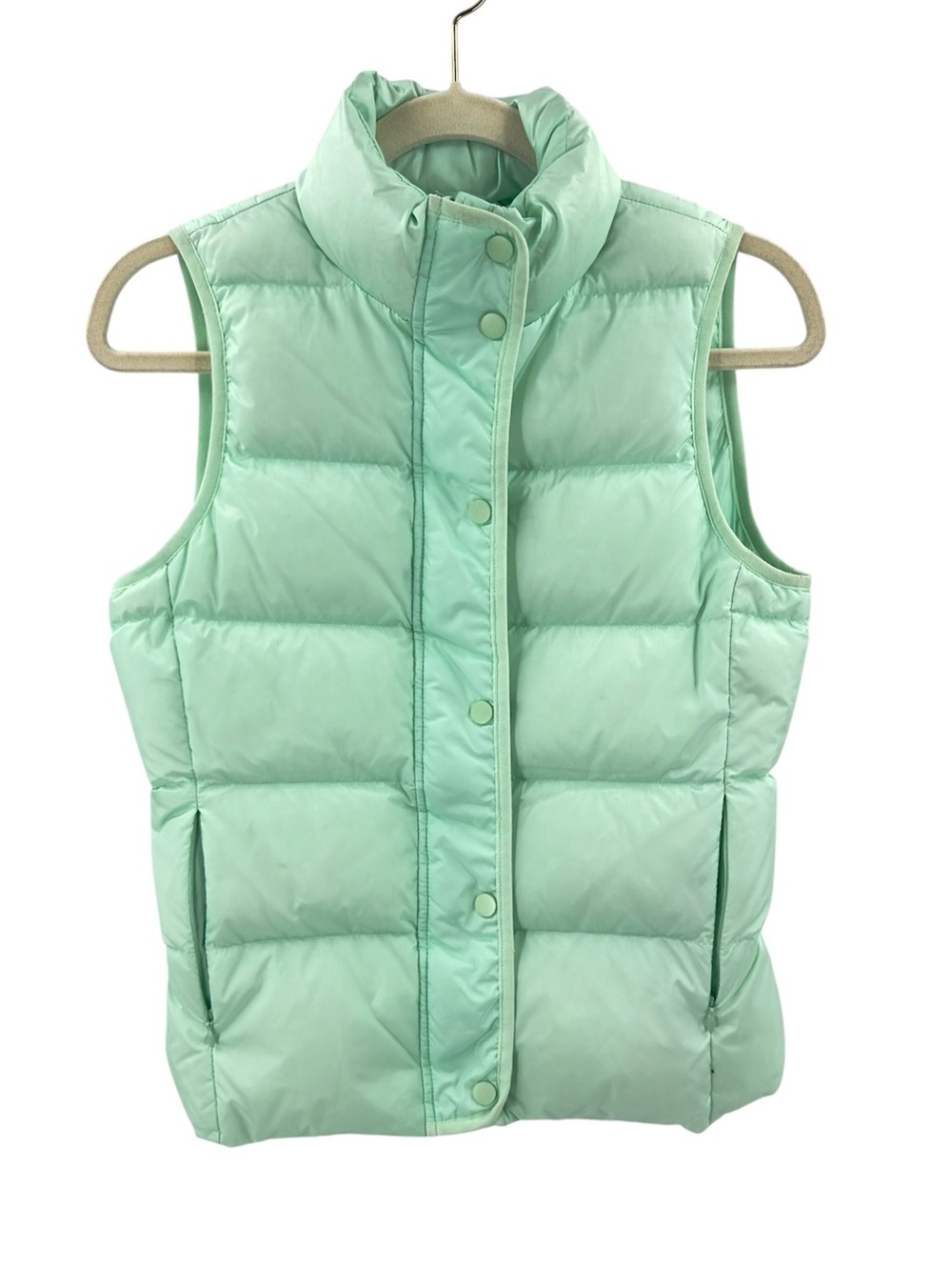 J McLaughlin Goose Down Puffer Vest Sleeveless Jacket Size XS Mint Green Outdoor